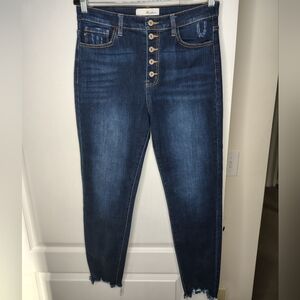 KanCan Indigo High-Rise Button-Fly Skinny Jeans